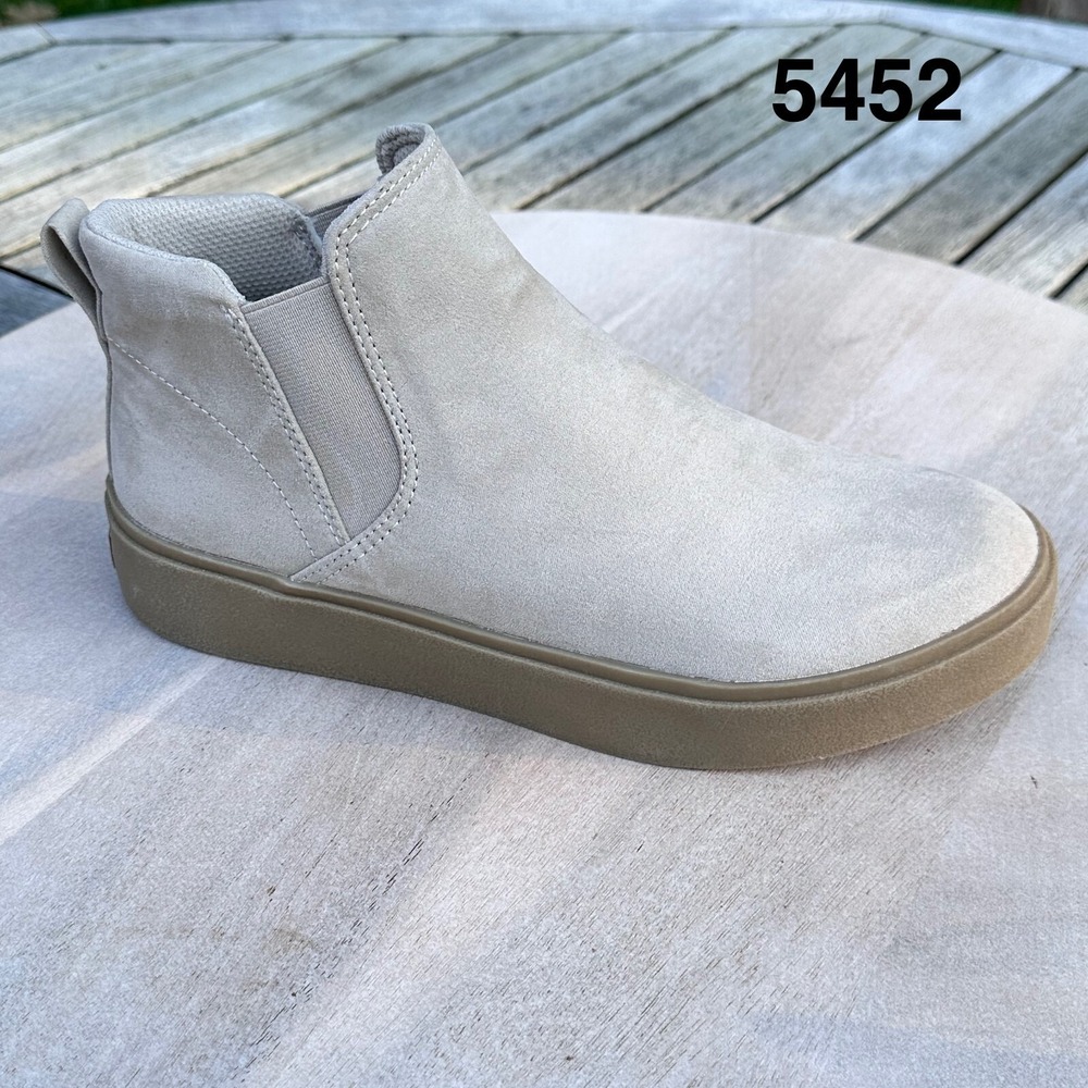 Dr. Scholl's Madison Womens Sneaker Boots Size 7.5 Taupe Microfiber Slip On Shoe